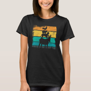 T-shirt Animaux de ferme Retro Vintage Sunset Donkey Chien
