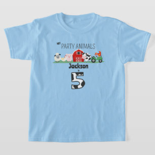 T-shirt Animaux de fête 5e anniversaire ferme animal anniv
