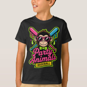 T-shirt Animaux de fête baseball singe drôle slime vibrant