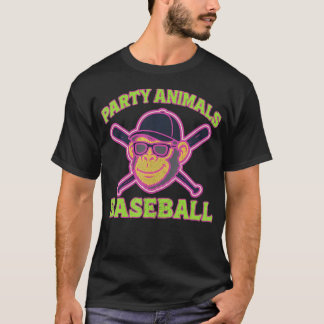 T-shirt Animaux de fête drôles Baseball Drôle