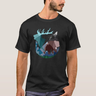 T-shirt Animaux de forêt minimalistes vintage
