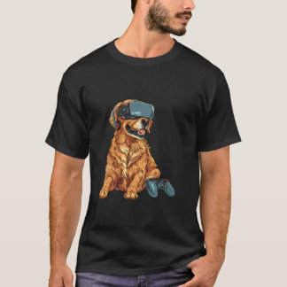 T-shirt Animaux de jeu - Golden Retriever Jouant à la Cons