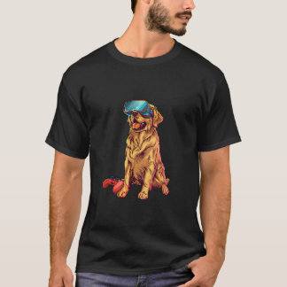 T-shirt Animaux de jeu - Golden Retriever Jouant à la cons