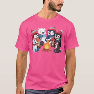 T-shirt Animaux de la famille en hiver cosy