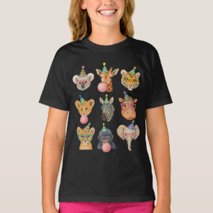T-shirt Animaux de la ferme de dessin animé avec chapeaux