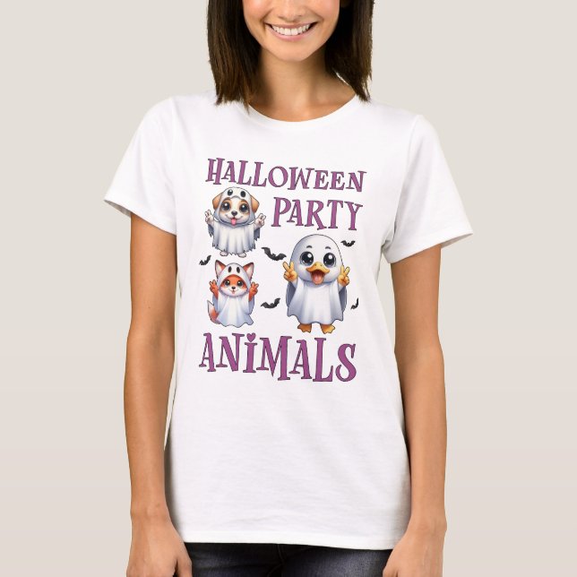 T-shirt Animaux de la fête d'Halloween (Devant)