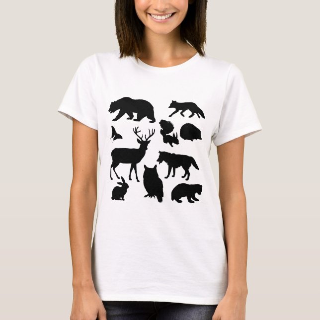 T-shirt Animaux De La Forêt, Faune (Devant)