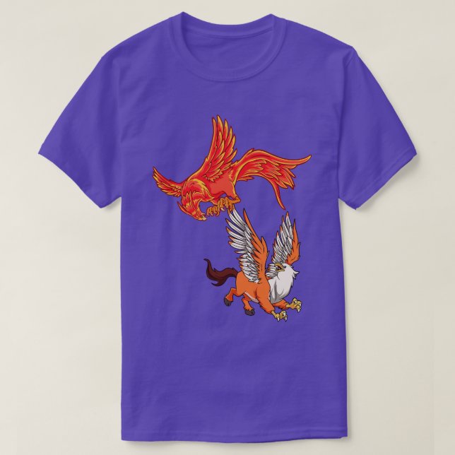 T-shirt Animaux de la mythologie Phoenix vs Hippogryph (Design devant)