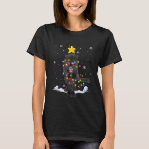 T-shirt Animaux de la Panthère de Noël Lumières des arbres
