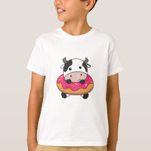 T-shirt Animaux De La Vache À Donut Kawaii Vaches Donuts