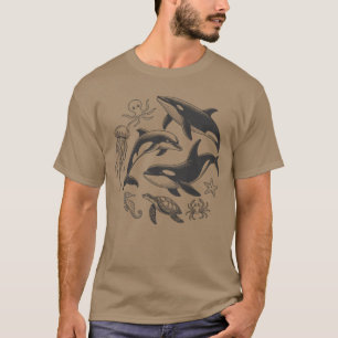 T-shirt Animaux de l'océan vintage   La vie marine
