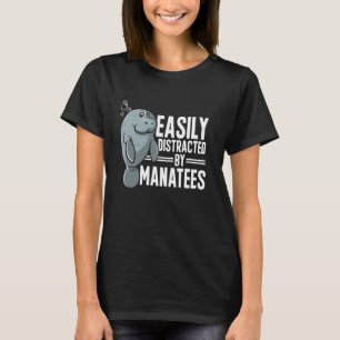 T-shirt Animaux De Mer Manatee Facilement Distraits Par Le
