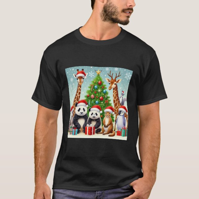 T-shirt Animaux de Noël (Devant)