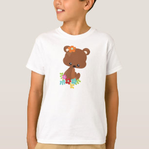T-shirt Animaux de printemps, Ours mignon, Ours petit, Fle