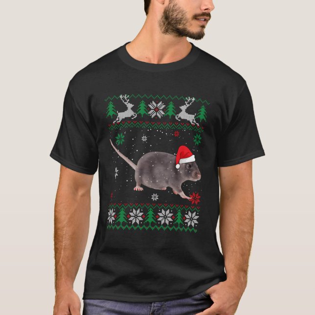 T-shirt Animaux de Rat Père Noël (Devant)
