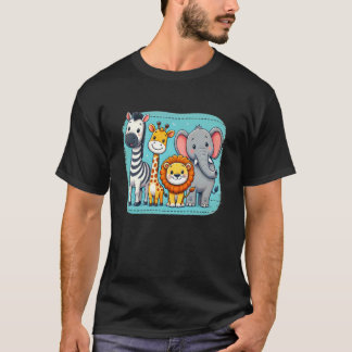 T-shirt Animaux de Safari Amis de la Jungle Célébrent Enfa