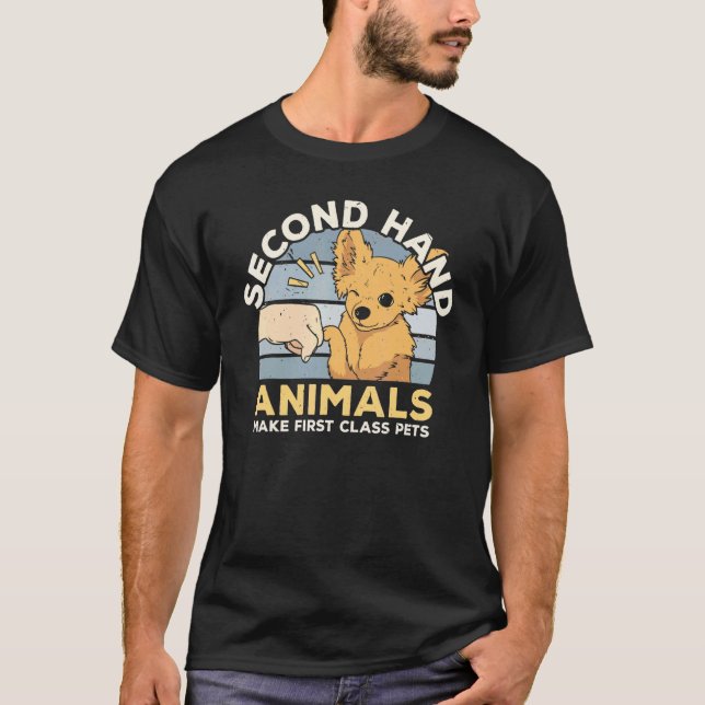 T-shirt Animaux de seconde main faire animaux de première  (Devant)