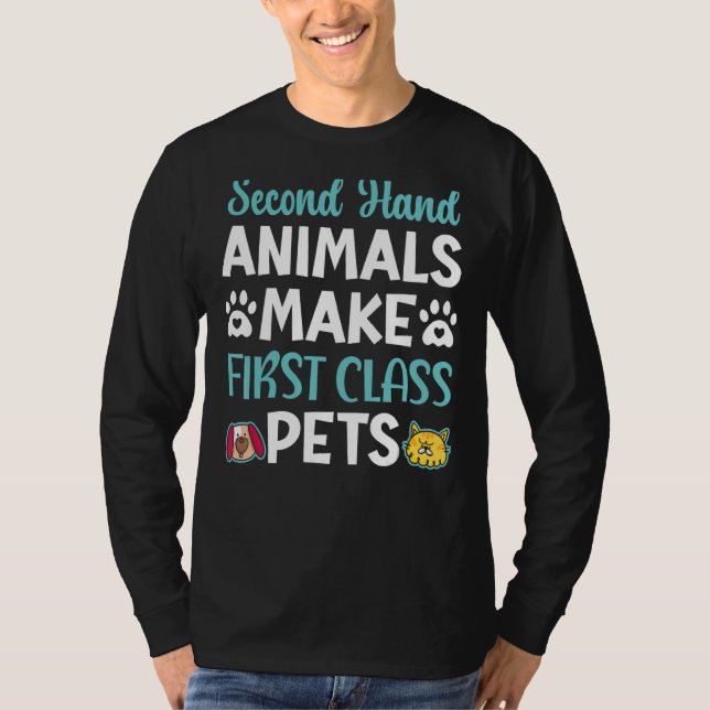 T-shirt Animaux de seconde main faire animaux de première  (Devant)