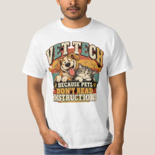 T-shirt Animaux de Tech Vétérinaire Ne Lisent Pas