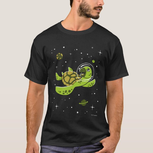 T-shirt Animaux de tortues dans l'espace (Devant)