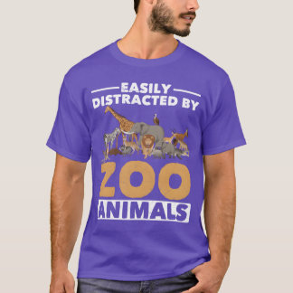 T-shirt Animaux de Zoo Girafe Lion Éléphant Fille de zoo
