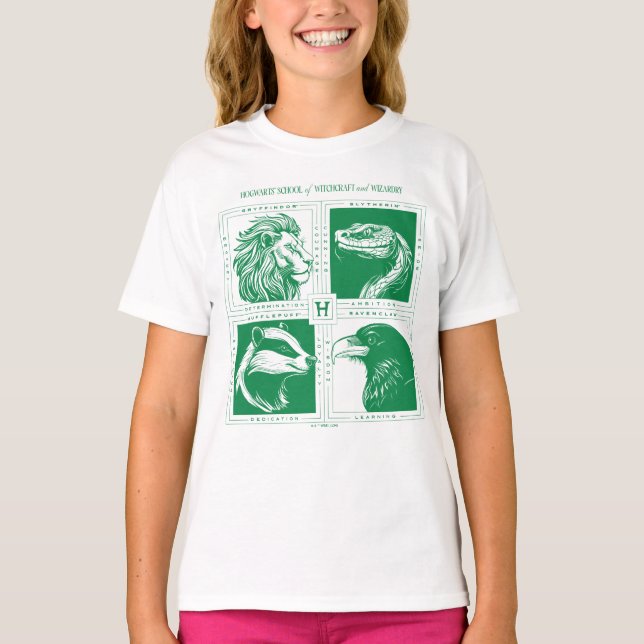 T-shirt Animaux des Maisons HOGWARTS™ en grille (Devant)
