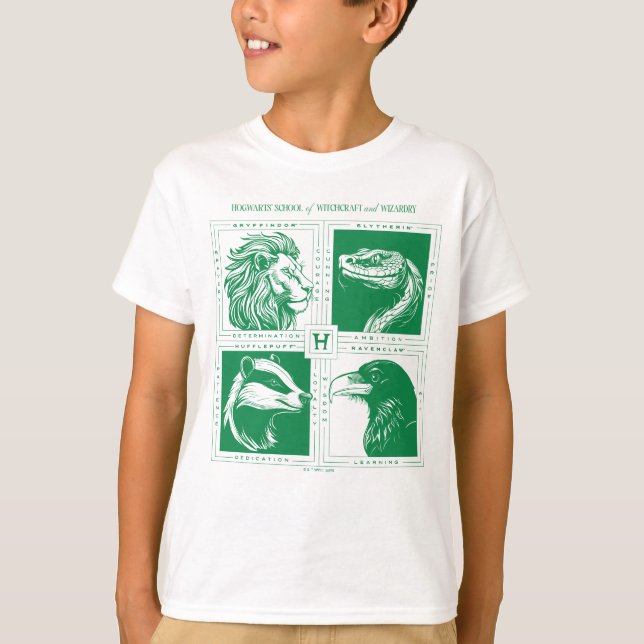 T-shirt Animaux des maisons HOGWARTS™ en grille (Devant)