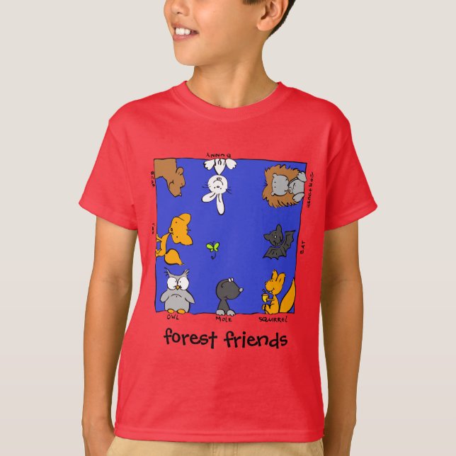 T-shirt Animaux drôles "amis de forêt de forêt " (Devant)