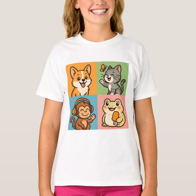 T-shirt Animaux drôles mignons (Devant)