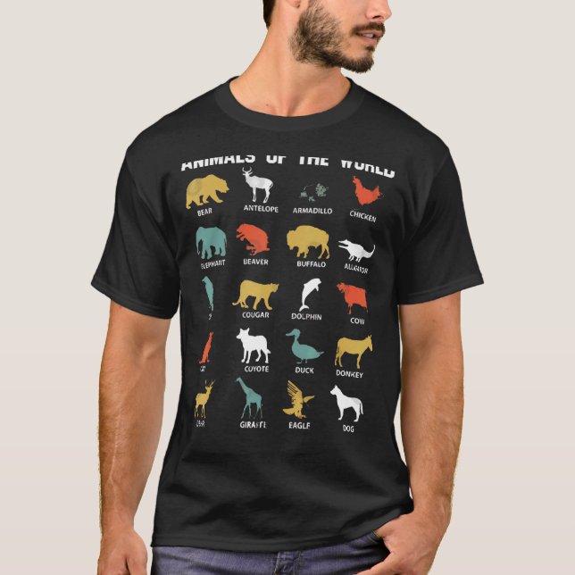 T-shirt Animaux du monde Animaux rares (Devant)