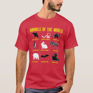 T-shirt Animaux Du Monde Humour Drôle Vintage amis