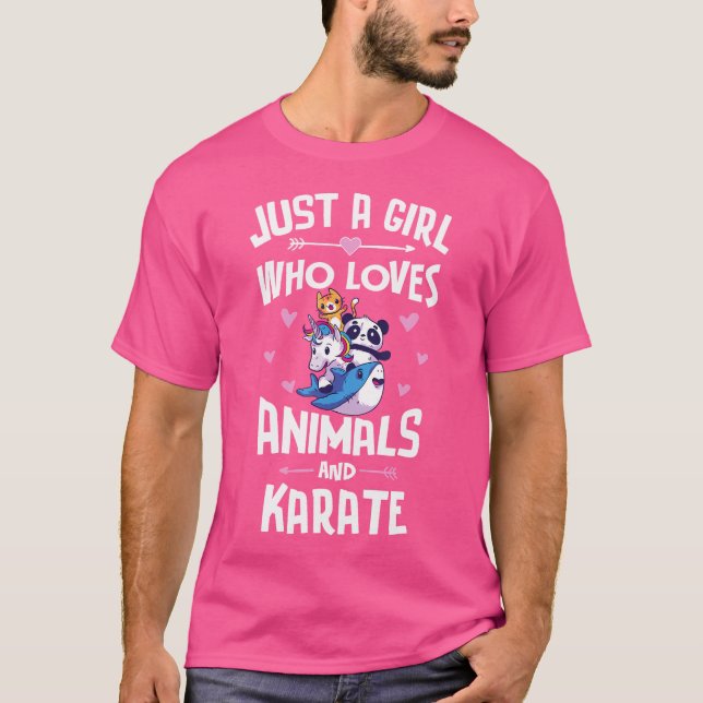 T-shirt Animaux Et Cadeaux De Chemise De Karaté Pour Fille (Devant)