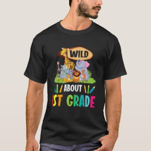 T-shirt Animaux Étudiants Aînés Retour À L'École Sauvage À