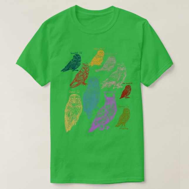 T-shirt Animaux forestiers Chouette des oiseaux indigènes (Design devant)