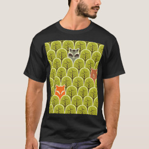 T-shirt Animaux forestiers Motif Vintage