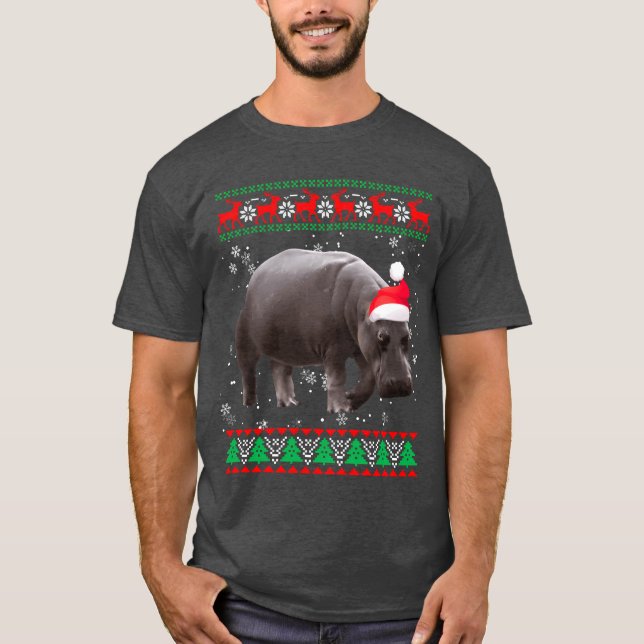 T-shirt Animaux Laids Hippopotame rétro (Devant)