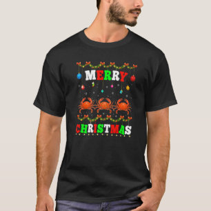 T-shirt Animaux Lumières Joyeux Crabe Père Noël de Noël