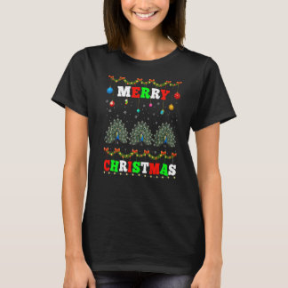 T-shirt Animaux Lumières Joyeux Noël Père Noël Peacock
