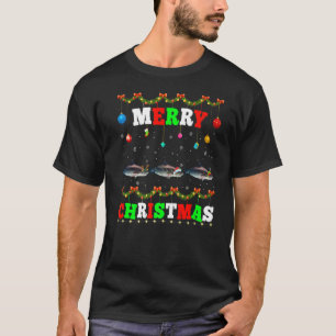T-shirt Animaux Lumières Joyeux Père Noël requin de Noël