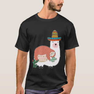 T-shirt Animaux Mexicains Mignons Lama Paresseux Cinco de