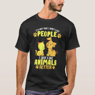 T-shirt Animaux Mieux Introvertir la Distance Sociale Chat