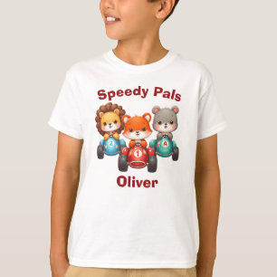 T-shirt Animaux Mignons dans des Voitures de Course - Copa