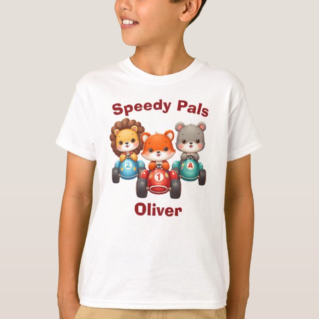 T-shirt Animaux Mignons dans des Voitures de Course - Copa (Devant)