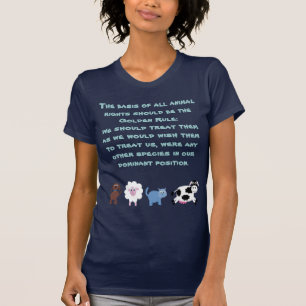 T-shirt Animaux mignons de bande dessinée de règle d'or de