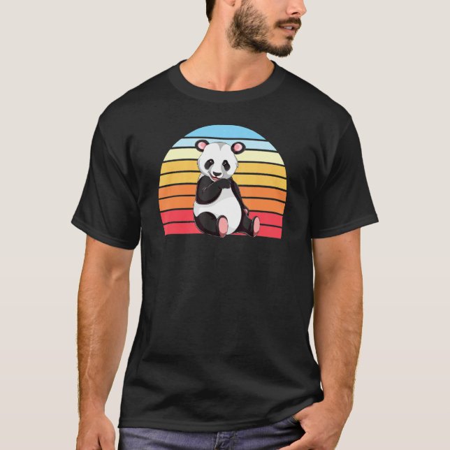 T-shirt Animaux Rétro Faune Drôle Ours Panda (Devant)