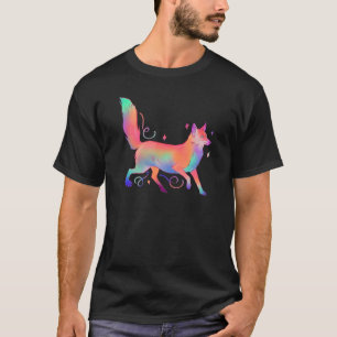 T-shirt Animaux sauvages Renard coloré Pop Style Forêt Ani