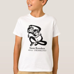 T-shirt Animaux sauvages - Sauvez BONOBOS - Chimpanzé - Af