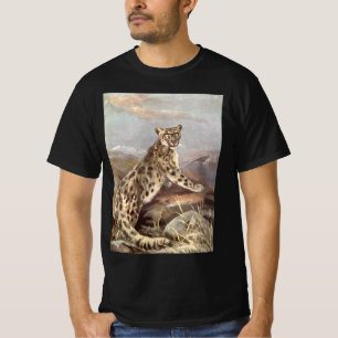 T-shirt Animaux sauvages vintage, léopard des neiges par C