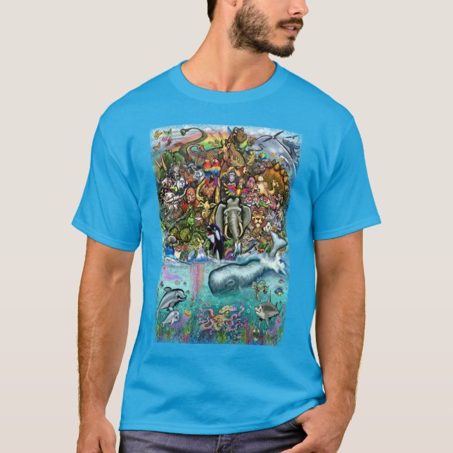 T-shirt Animaux terrestres et marins (Devant)