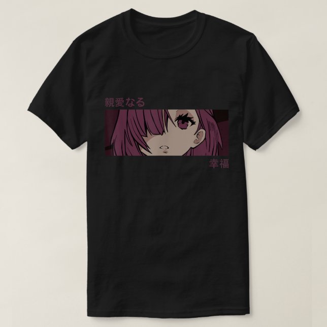 T-shirt Anime Aesthetic Girl Purple Mood Art (Design devant)